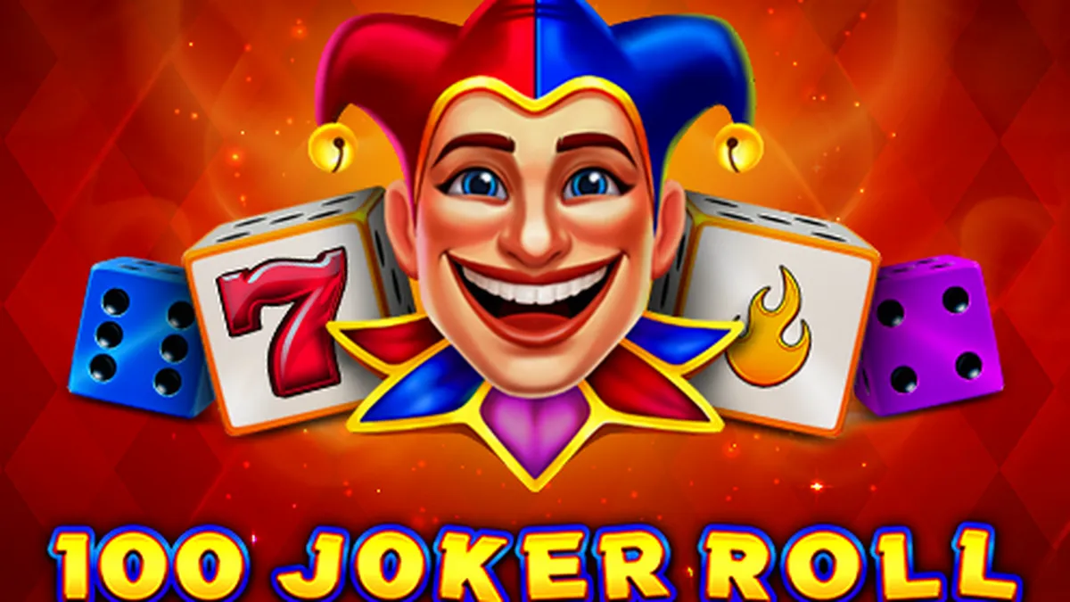 Tampilan visual mesin slot 100 Joker Roll dengan tema ceria
